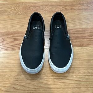 Vans leather slip ons